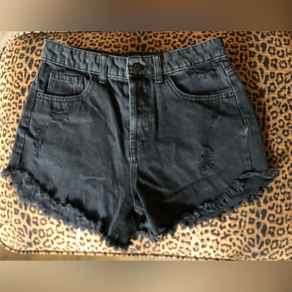 Black Denim Shorts